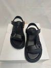 D Wave Leather Sandals Black - DIOR - BALAAN 2