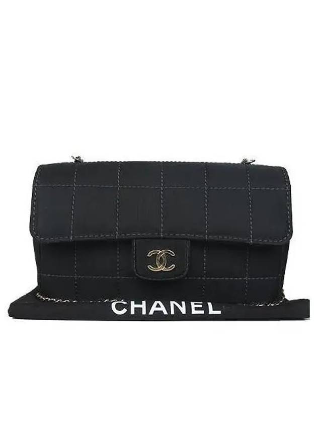 COCO gold logo black fabric quilting classic mini cross bag - CHANEL - BALAAN 1