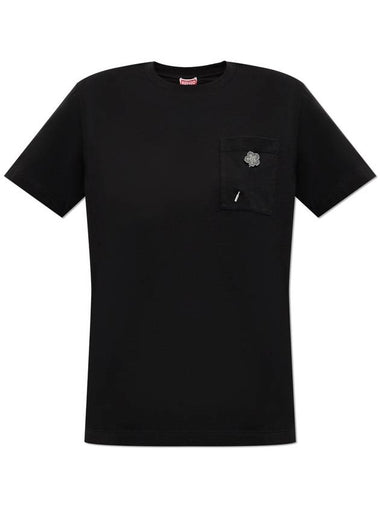 Kenzo T-shirt With Pocket, Women's, Black - KENZO - BALAAN 1