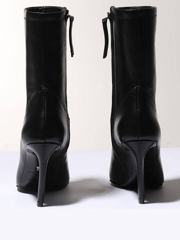 Pointed Toe Ankle Middle Boots Black - AMI - BALAAN 6