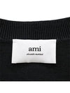 Red Heart Logo Merino Wool Cardigan Black - AMI - BALAAN 4