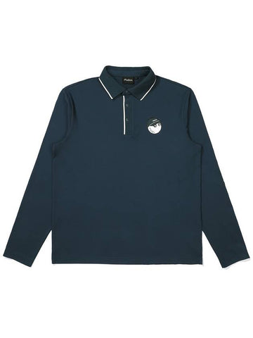 Basic brushed collar t shirt NAVY MAN - MALBON GOLF - BALAAN 1