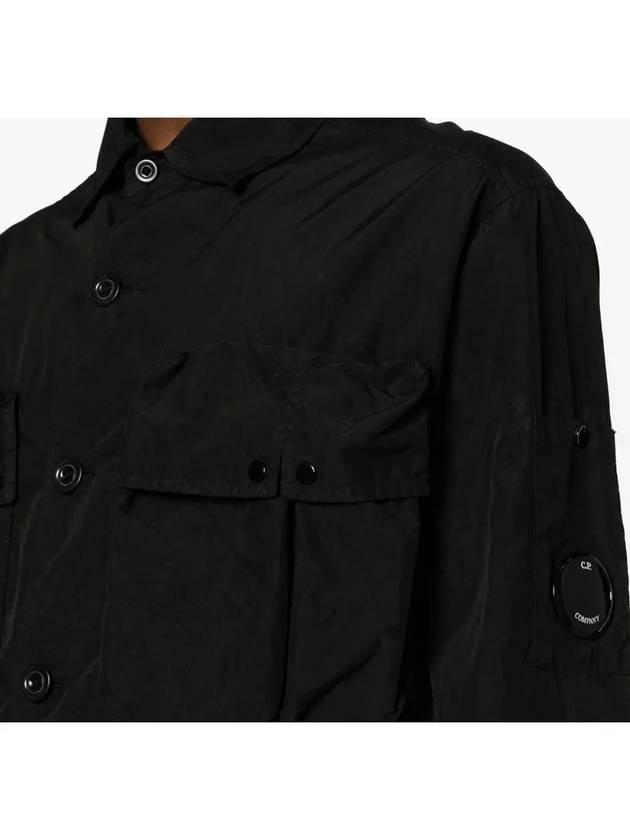 Flat Nylon Utility Over Long Sleeve Shirt Black - CP COMPANY - BALAAN 6