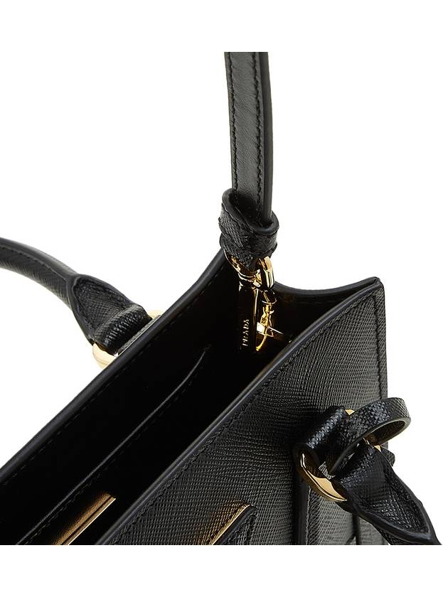 Triangular Logo Saffiano Leather Tote Bag Black - PRADA - BALAAN 10