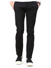 Slim Fit Cotton Straight Pants Black - RICK OWENS - BALAAN 3