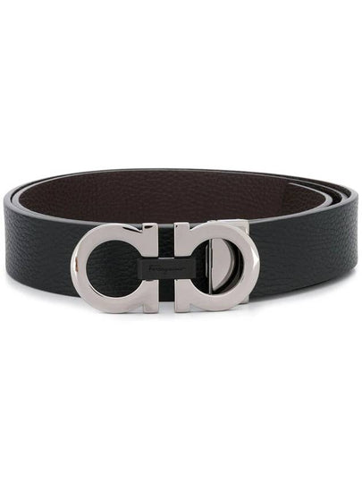 Reversible Gancini Belt Black Hickory - SALVATORE FERRAGAMO - BALAAN 2