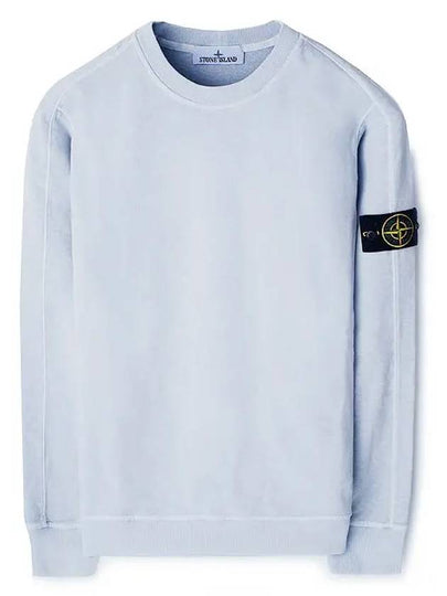 Garment Dyed Malfile Crewneck Sweatshirt Sky Blue - STONE ISLAND - BALAAN 2