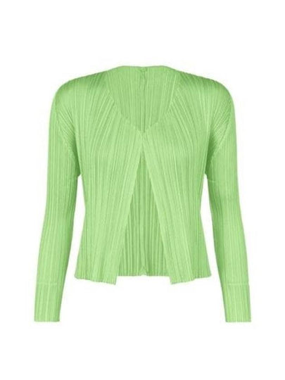 New Colorful Basic 4 Pleated Open Cardigan Light Green - ISSEY MIYAKE - BALAAN 2