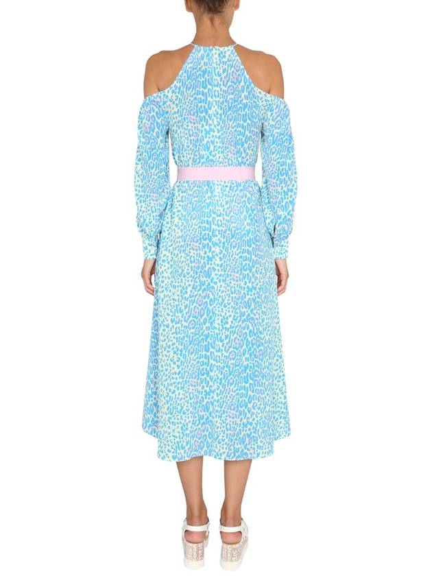 cut-off detail belted maxi dress blue - STELLA MCCARTNEY - BALAAN 4