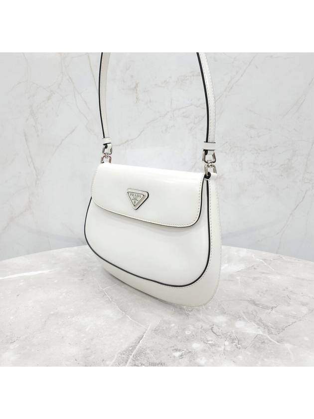 Lux You Flap Cleo Brushed Leather Shoulder Bag White 1BD311 - PRADA - BALAAN 2