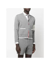 V-Neck Diagonal Armband Cardigan Grey - THOM BROWNE - BALAAN 3