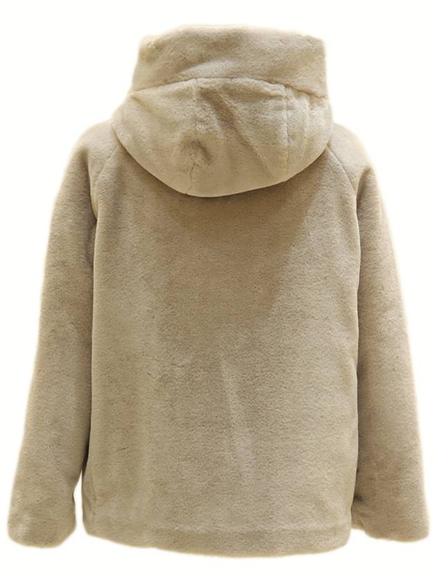 Fur Zip-Up Hoodie Beige - HERNO - BALAAN 3