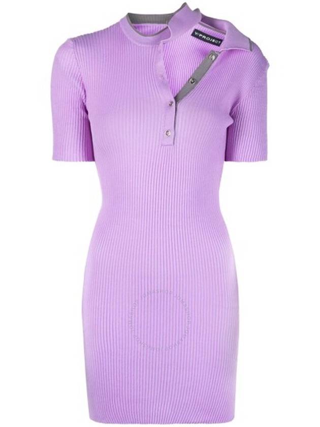 Y / Project Ladies Lilac Double Collar Polo Mini Dress, Brand Size 34 (US Size 2) - Y/PROJECT - BALAAN 1