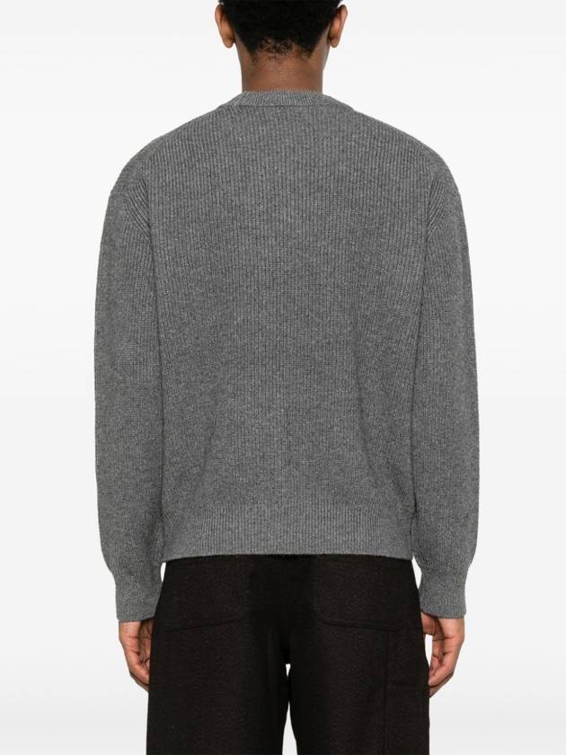 Bold Fox Head Patch Comfort Ribbed Knit Top Grey Melange - MAISON KITSUNE - BALAAN 5