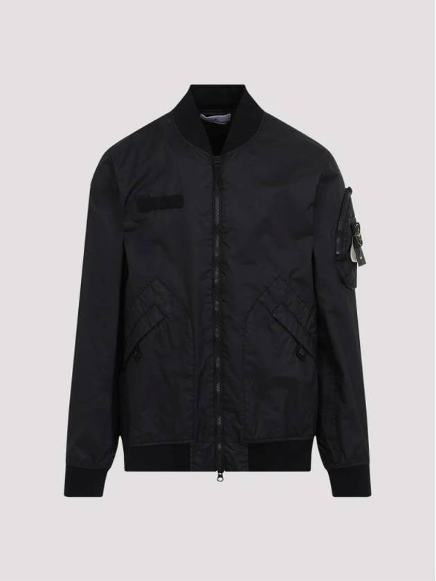 Membrana 3L TC Breathable and Water-Resistant Bomber Jacket Black - STONE ISLAND - BALAAN 2