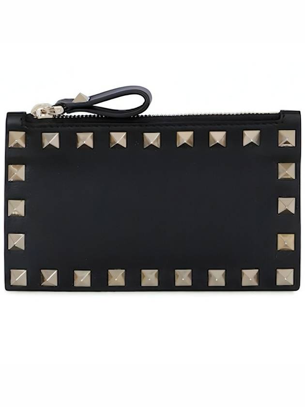 Rockstud Card Wallet Black - VALENTINO - BALAAN 3