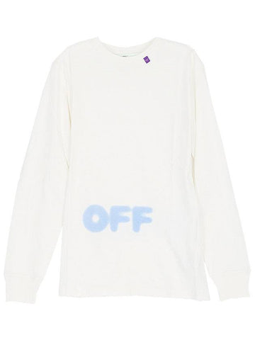 Spray Logo Print Long Sleeve T-Shirt Ivory - OFF WHITE - BALAAN 1