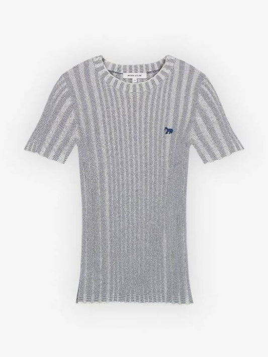 Baby Fox Crew Neck Knit TShirt Short Sleeve Tee - MAISON KITSUNE - BALAAN 1