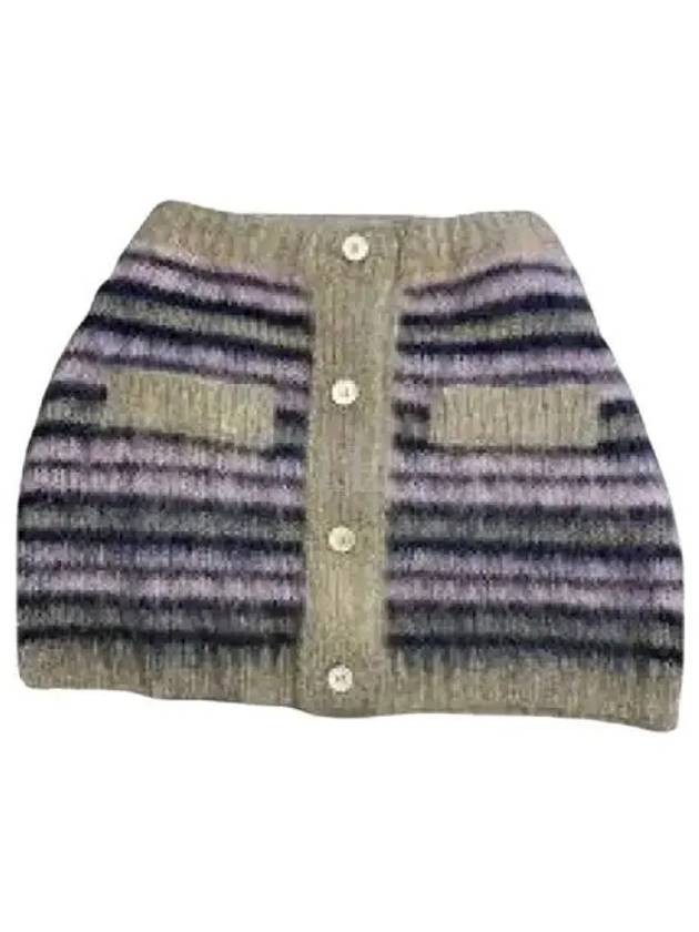 Striped Mohair A-Line Skirt Grey - MARNI - BALAAN 2