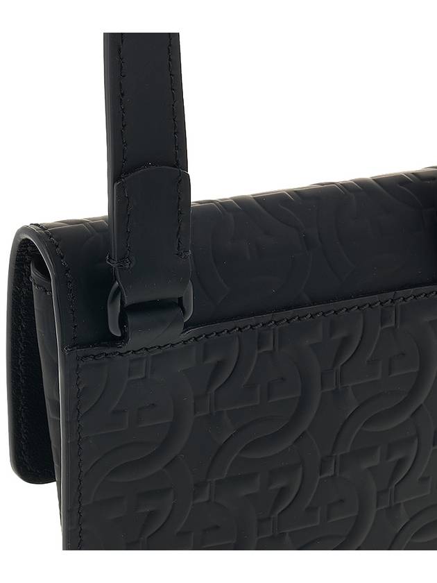 Gancini Phone Pouch Cross Bag Black - SALVATORE FERRAGAMO - BALAAN 9