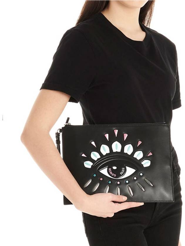 Big Eye Print Clutch Bag Black - KENZO - BALAAN 6