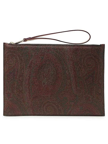 Paisley Clutch Bag Brown - ETRO - BALAAN 1