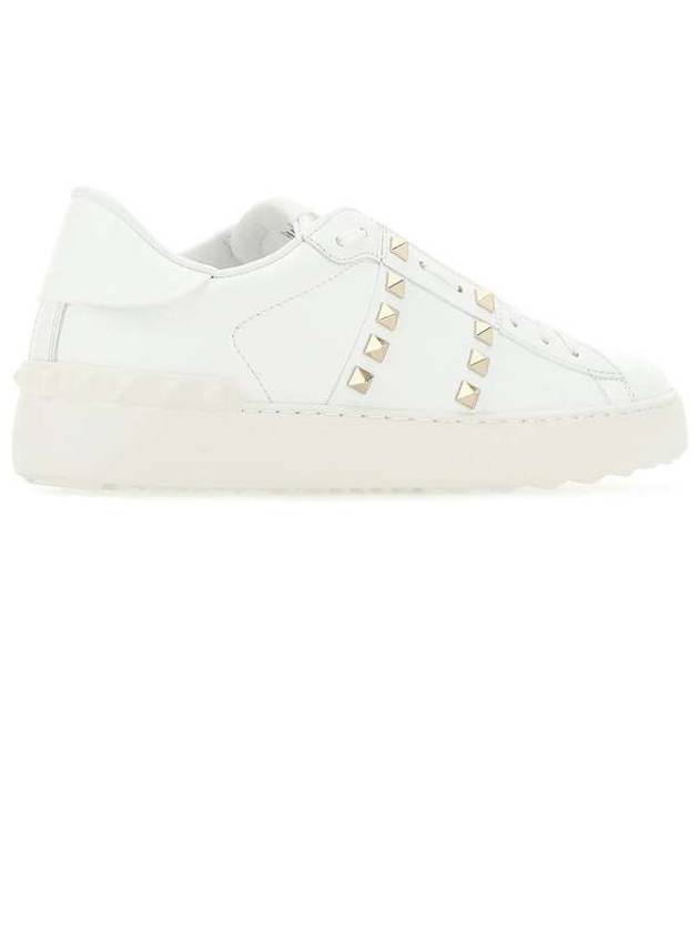 Rockstud Untitled Open Low Top Sneakers White - VALENTINO - BALAAN 6