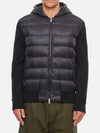 Logo Patch Padded Wool Hooded Jacket Black - MONCLER - BALAAN 2