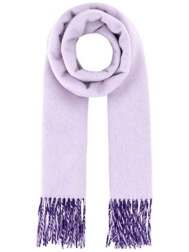 Embroidered Logo Reversible Cashmere Scarf Purple - BURBERRY - BALAAN 2