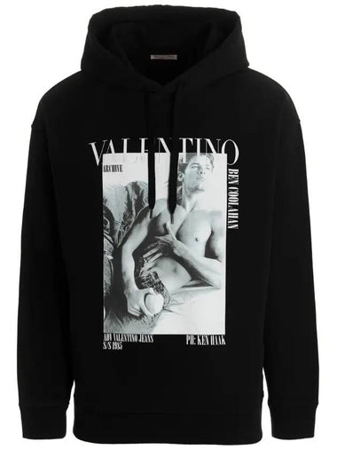 Archive Logo Printed Hoodie Black - VALENTINO - BALAAN 1