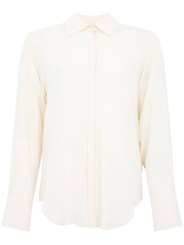 Seventy White Long-Sleeve Silk Shirt - SEVENTY - BALAAN 1