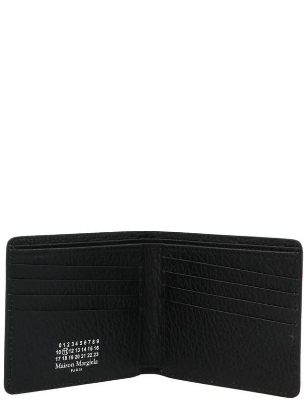 Stitched Leather Bifold Half Wallet Black - MAISON MARGIELA - BALAAN 4