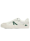 Men's L004 Leather Low Top Sneakers White Green - LACOSTE - BALAAN 2