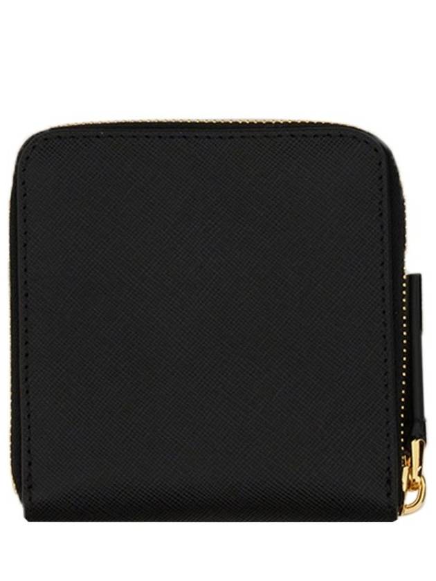 Logo Square Zip Round Half Wallet Black - MARNI - BALAAN 3