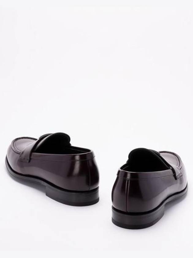 Brushed Leather Loafers Brown - PRADA - BALAAN 4