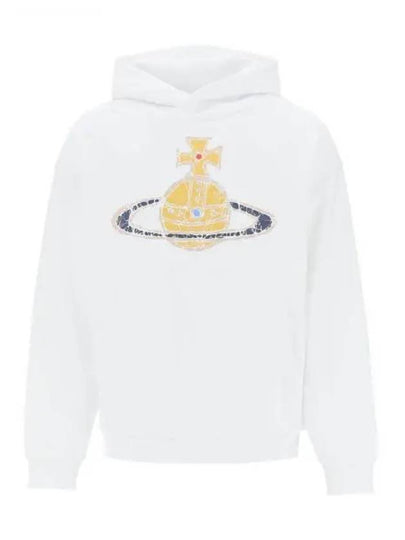 Embroidered Logo Cotton Hoodie White - VIVIENNE WESTWOOD - BALAAN 2