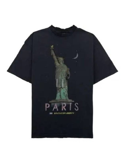 Paris Liberty Print Short Sleeve T-Shirt Fade Black - BALENCIAGA - BALAAN 2