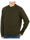 Men’s Merino Wool Knit Top Khaki - TEN C - BALAAN 6