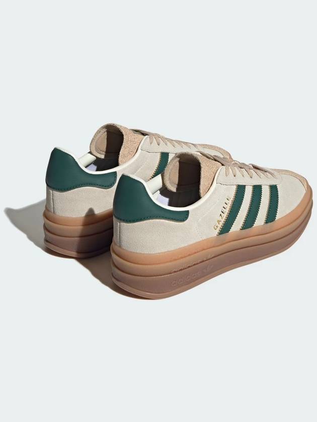 Women's Gazelle Bold Low Top Sneakers Cream White Green - ADIDAS - BALAAN 5