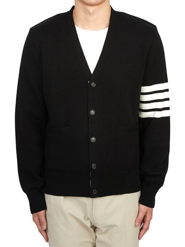 Milano Stitch 4-Bar Cardigan Black - THOM BROWNE - BALAAN 3