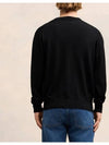 Red Heart Logo Merino Wool Cardigan Black - AMI - BALAAN 6