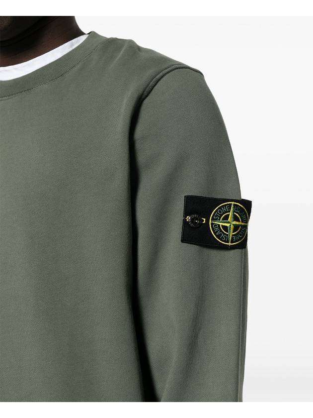 Wappen Patch Garment Dyed Sweatshirt Musk Green - STONE ISLAND - BALAAN 5