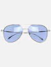 Eyewear Engraved Logo Pilot Frame Sunglasses Blue - ALEXANDER MCQUEEN - BALAAN 1