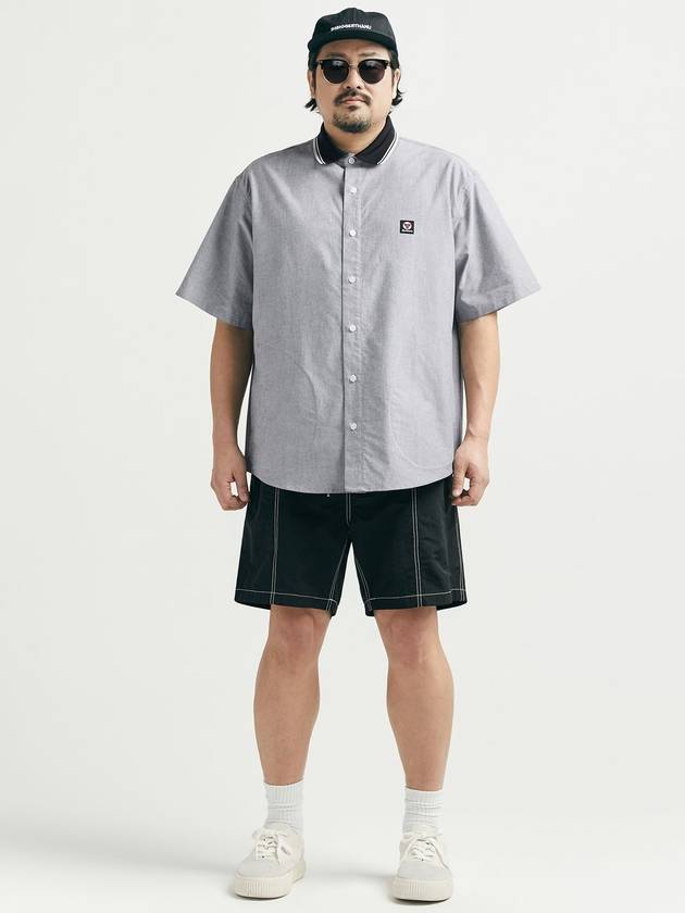 Wimbledon side pocket Oxford short sleeve shirt gray - BOOVOOM - BALAAN 6