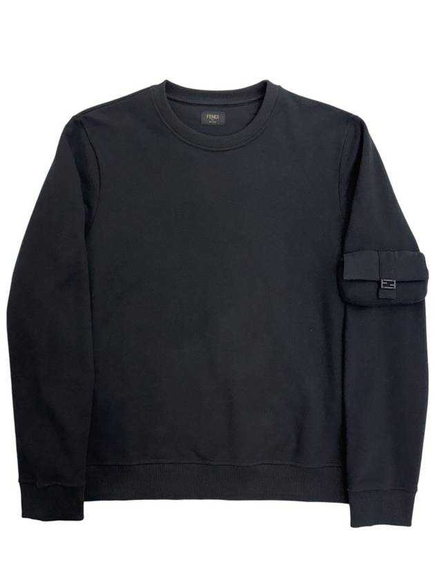 Baquette Crew Neck Cotton Sweatshirt Black - FENDI - BALAAN 2