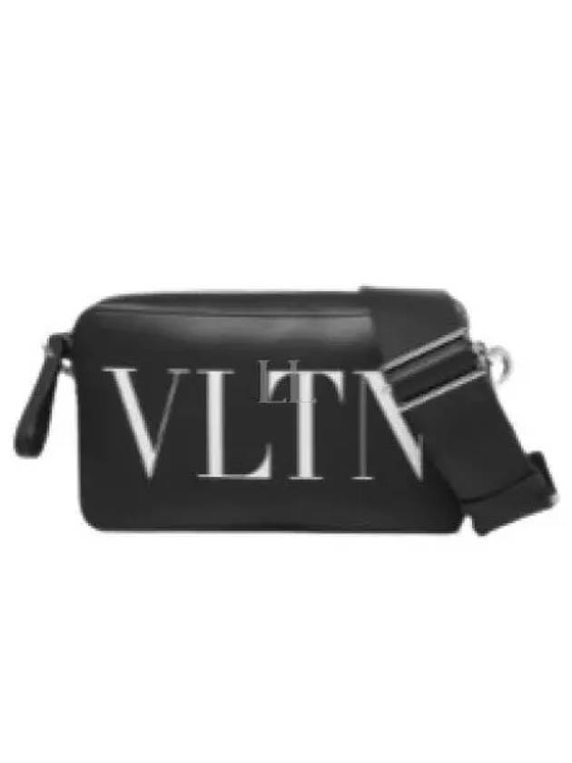 VLTN Logo Leather Cross Bag Black - VALENTINO - BALAAN 2