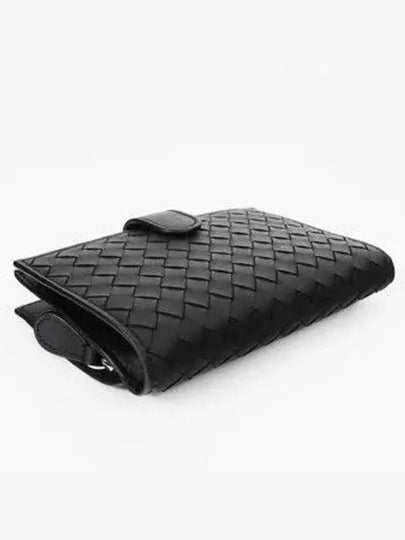 Intrecciato Weaving Nappa Leather Half Wallet Black - BOTTEGA VENETA - BALAAN 2