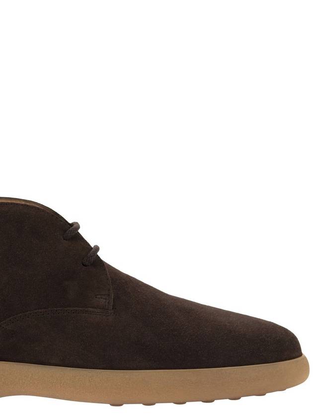 Suede Lace-Up Ankle Boots Brown - TOD'S - BALAAN 7