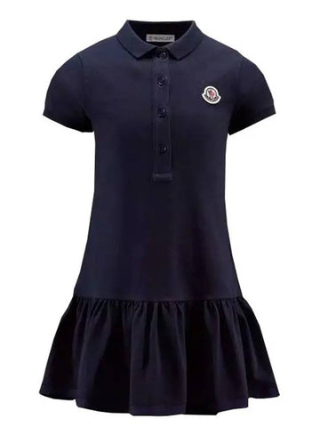 Kids Polo Shirt Dress One Piece Deep Navy 8I00011 8496F 773 4A 6A - MONCLER - BALAAN 1