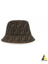 FF Logo Embroidery Cotton Bucket Hat Brown - FENDI - BALAAN 2